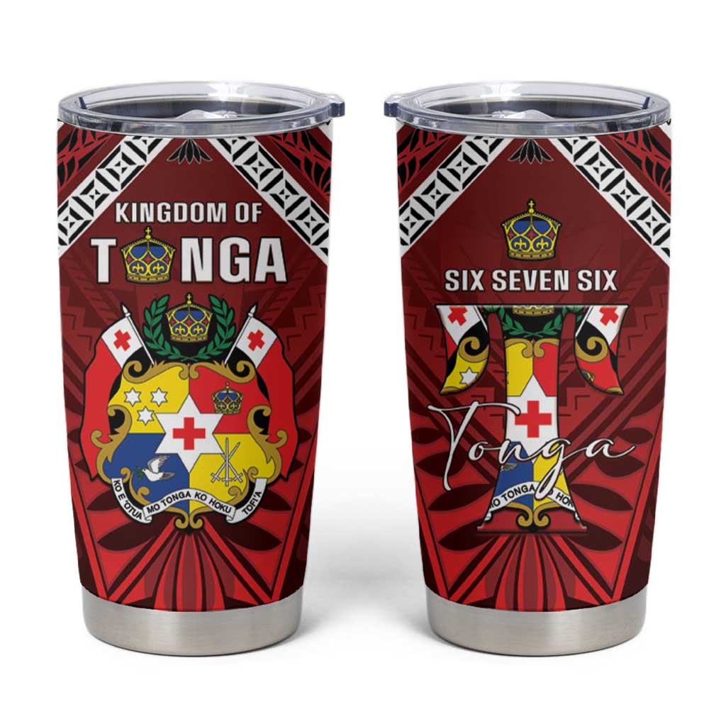 Tonga Emancipation Day Tumbler Cup Tongan Kupesi Pattern