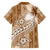 Tonga Kupesi Ngatu Family Matching Off Shoulder Maxi Dress and Hawaiian Shirt Vintage Brown Plumeria