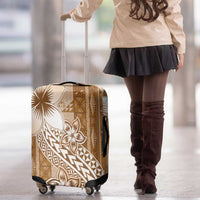 Tonga Kupesi Ngatu Luggage Cover Vintage Brown Plumeria