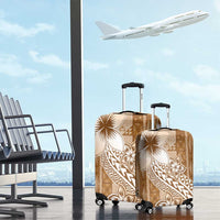 Tonga Kupesi Ngatu Luggage Cover Vintage Brown Plumeria