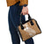 Tonga Kupesi Ngatu Shoulder Handbag Vintage Brown Plumeria