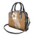 Tonga Kupesi Ngatu Shoulder Handbag Vintage Brown Plumeria