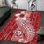 Tonga Kupesi Ngatu Area Rug Vintage Red Plumeria