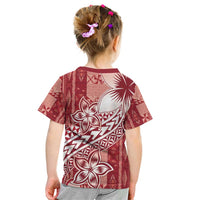 Tonga Kupesi Ngatu Kid T Shirt Vintage Red Plumeria