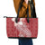 Tonga Kupesi Ngatu Leather Tote Bag Vintage Red Plumeria