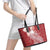 Tonga Kupesi Ngatu Leather Tote Bag Vintage Red Plumeria