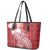 Tonga Kupesi Ngatu Leather Tote Bag Vintage Red Plumeria