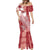 Tonga Kupesi Ngatu Mermaid Dress Vintage Red Plumeria