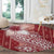 Tonga Kupesi Ngatu Round Carpet Vintage Red Plumeria