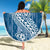 Tonga Kupesi Ngatu Beach Blanket Vintage Blue Plumeria