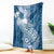 Tonga Kupesi Ngatu Blanket Vintage Blue Plumeria