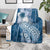 Tonga Kupesi Ngatu Blanket Vintage Blue Plumeria