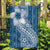 Tonga Kupesi Ngatu Garden Flag Vintage Blue Plumeria