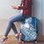 Tonga Kupesi Ngatu Luggage Cover Vintage Blue Plumeria