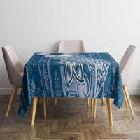 Tonga Kupesi Ngatu Tablecloth Vintage Blue Plumeria