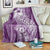 Tonga Kupesi Ngatu Blanket Vintage Purple Plumeria