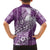 Tonga Kupesi Ngatu Family Matching Off Shoulder Maxi Dress and Hawaiian Shirt Vintage Purple Plumeria