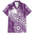 Tonga Kupesi Ngatu Family Matching Off Shoulder Maxi Dress and Hawaiian Shirt Vintage Purple Plumeria