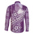 Tonga Kupesi Ngatu Family Matching Off Shoulder Maxi Dress and Hawaiian Shirt Vintage Purple Plumeria