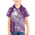 Tonga Kupesi Ngatu Family Matching Off Shoulder Maxi Dress and Hawaiian Shirt Vintage Purple Plumeria