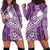 Tonga Kupesi Ngatu Hoodie Dress Vintage Purple Plumeria