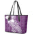 Tonga Kupesi Ngatu Leather Tote Bag Vintage Purple Plumeria