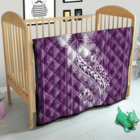 Tonga Kupesi Ngatu Quilt Vintage Purple Plumeria
