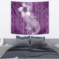 Tonga Kupesi Ngatu Tapestry Vintage Purple Plumeria