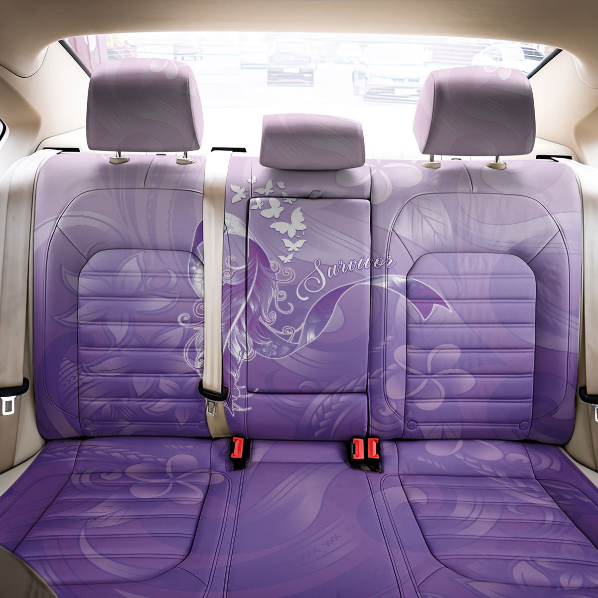 Lupus Awareness Month Back Car Seat Cover Polynesian Style