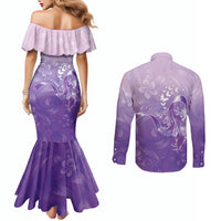 Lupus Awareness Month Couples Matching Mermaid Dress and Long Sleeve Button Shirt Polynesian Style