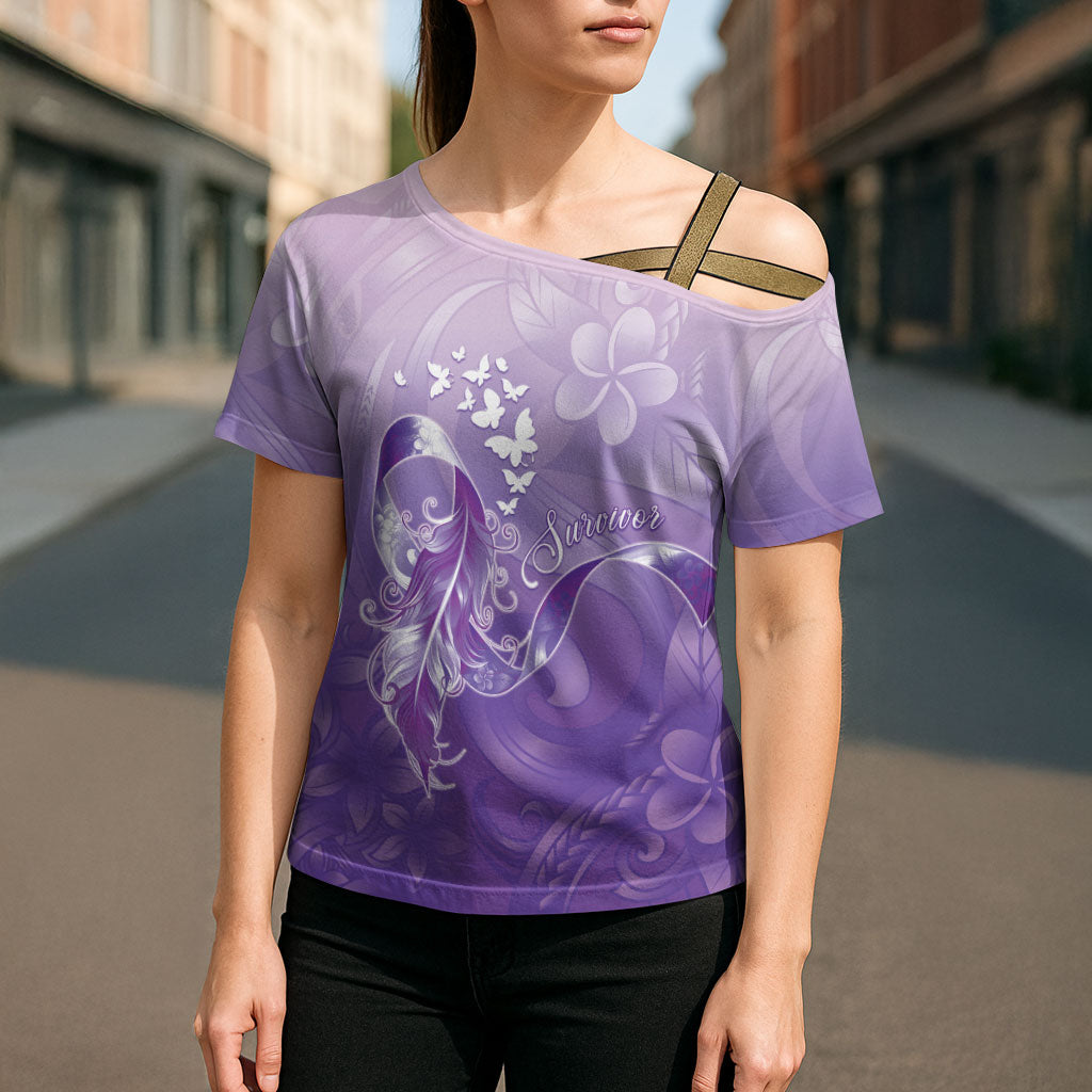 Lupus Awareness Month Cross Shoulder Shirt Polynesian Style