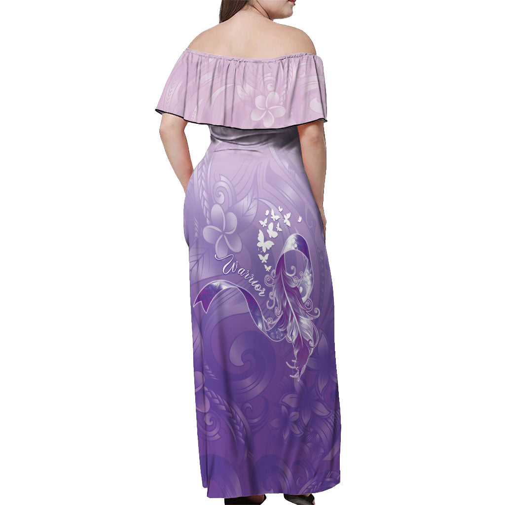Lupus Awareness Month Off Shoulder Maxi Dress Polynesian Style