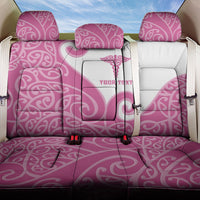 Personalised New Zealand Nurse Back Car Seat Cover Maori Koru Pink Version