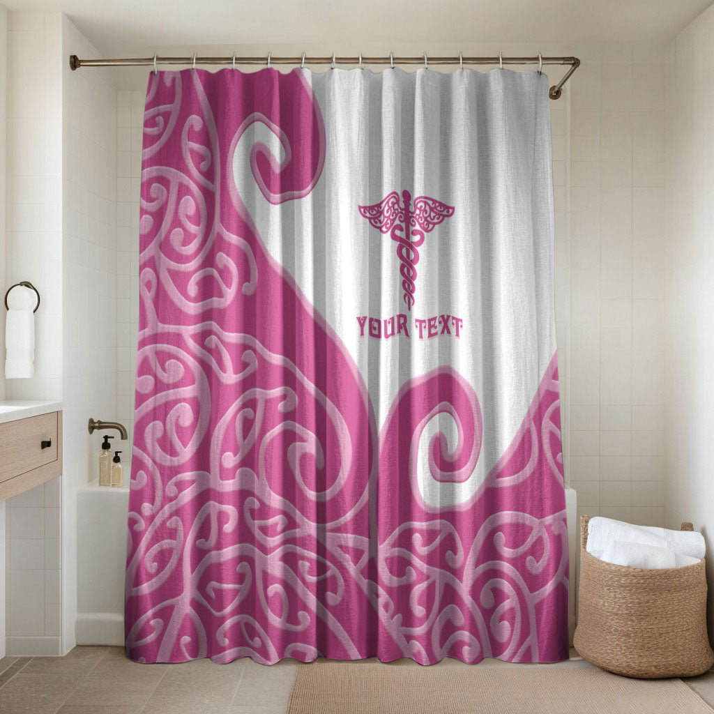Personalised New Zealand Nurse Bathroom Set Maori Koru Pink Version