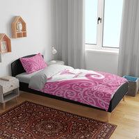 Personalised New Zealand Nurse Bedding Set Maori Koru Pink Version