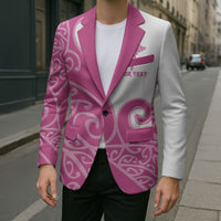 Personalised New Zealand Nurse Blazer Maori Koru Pink Version