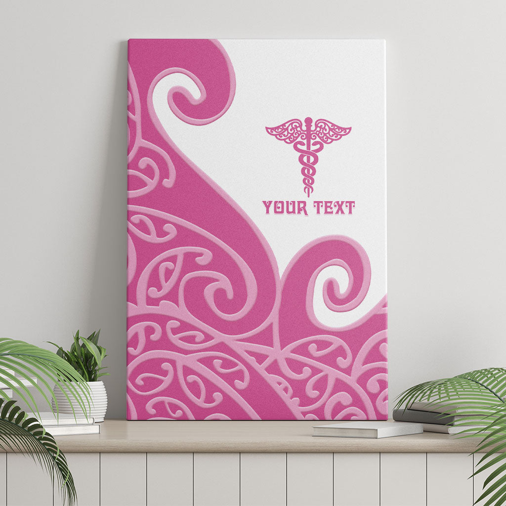 Personalised New Zealand Nurse Canvas Wall Art Maori Koru Pink Version LT05 - Polynesian Pride