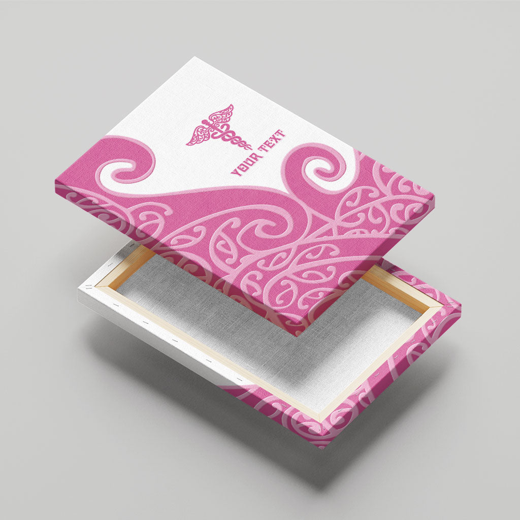Personalised New Zealand Nurse Canvas Wall Art Maori Koru Pink Version LT05 - Polynesian Pride
