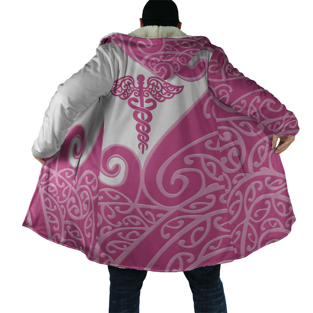 Personalised New Zealand Nurse Cloak Maori Koru Pink Version