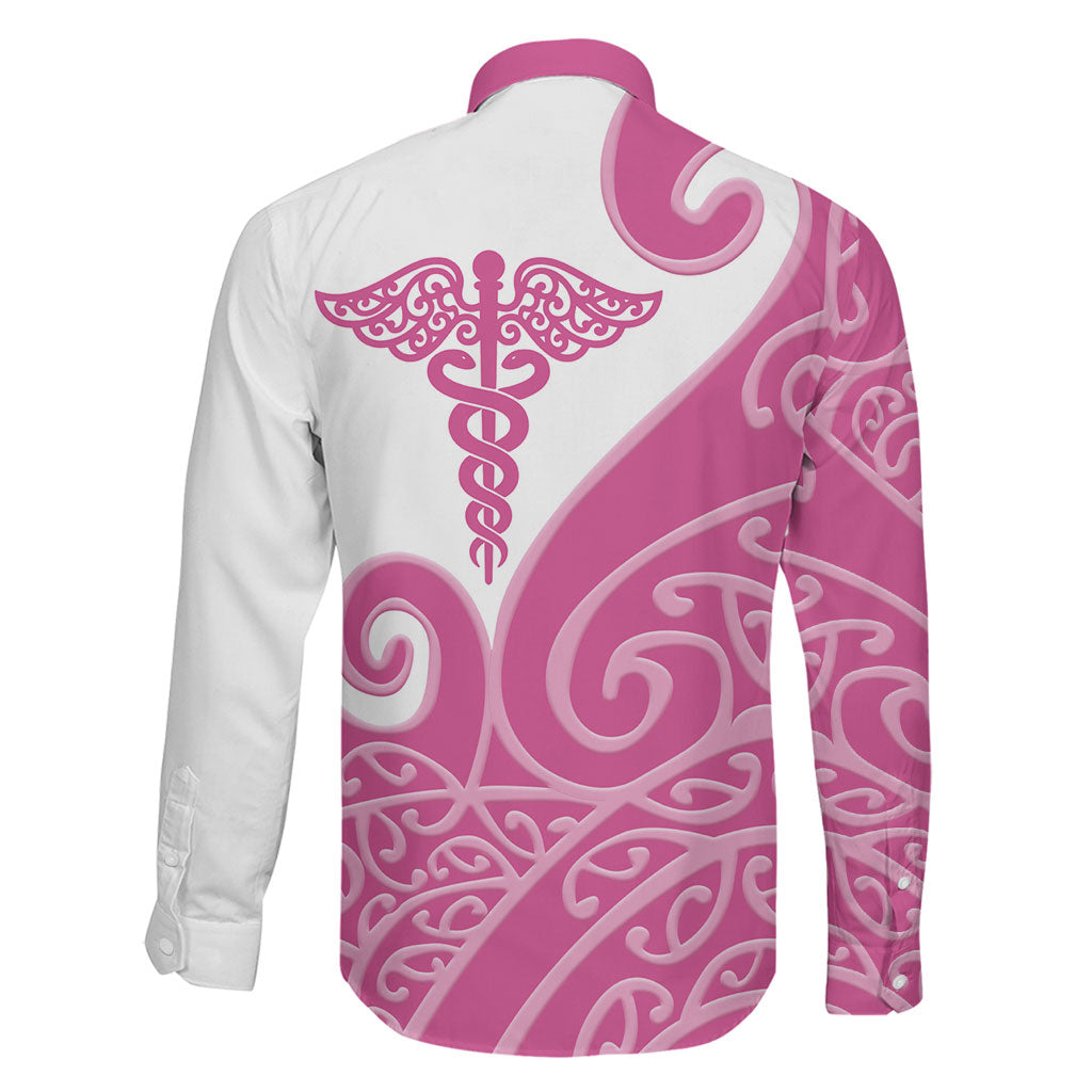 Personalised New Zealand Nurse Family Matching Puletasi and Hawaiian Shirt Maori Koru Pink Version LT05 - Polynesian Pride