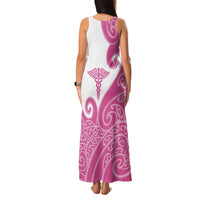 Personalised New Zealand Nurse Family Matching Tank Maxi Dress and Hawaiian Shirt Maori Koru Pink Version LT05 - Polynesian Pride