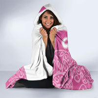 Personalised New Zealand Nurse Hooded Blanket Maori Koru Pink Version