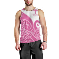 Personalised New Zealand Nurse Men Tank Top Maori Koru Pink Version