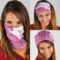 Personalised New Zealand Nurse Neck Gaiter Maori Koru Pink Version