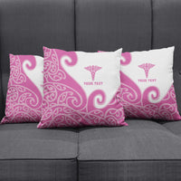 Personalised New Zealand Nurse Pillow Cover Maori Koru Pink Version