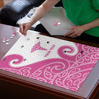 Personalised New Zealand Nurse Puzzle Maori Koru Pink Version