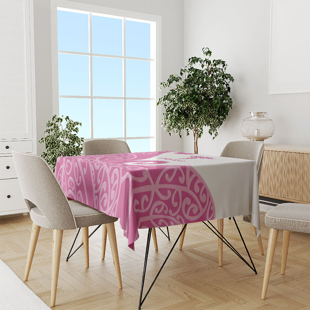 Personalised New Zealand Nurse Tablecloth Maori Koru Pink Version