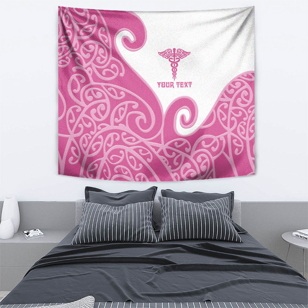 Personalised New Zealand Nurse Tapestry Maori Koru Pink Version