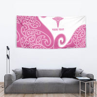 Personalised New Zealand Nurse Tapestry Maori Koru Pink Version