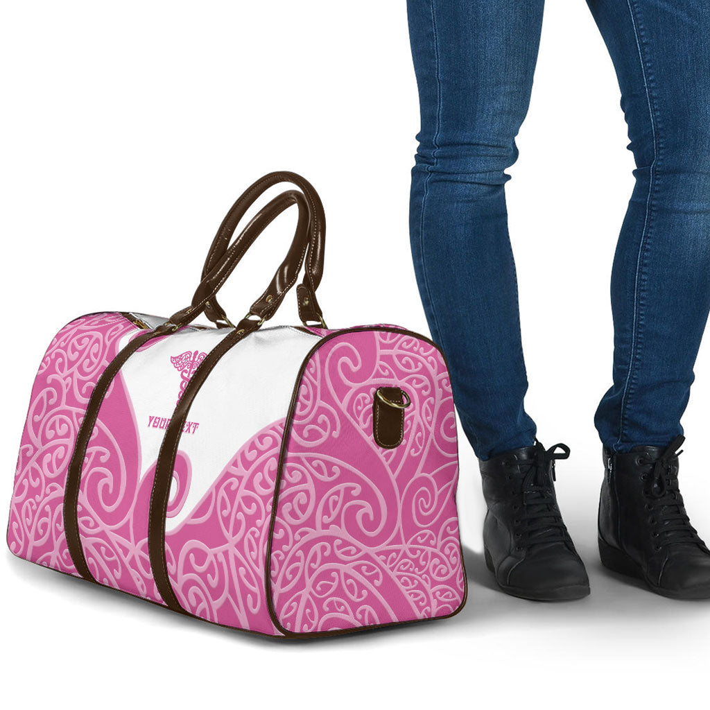 Personalised New Zealand Nurse Travel Bag Maori Koru Pink Version